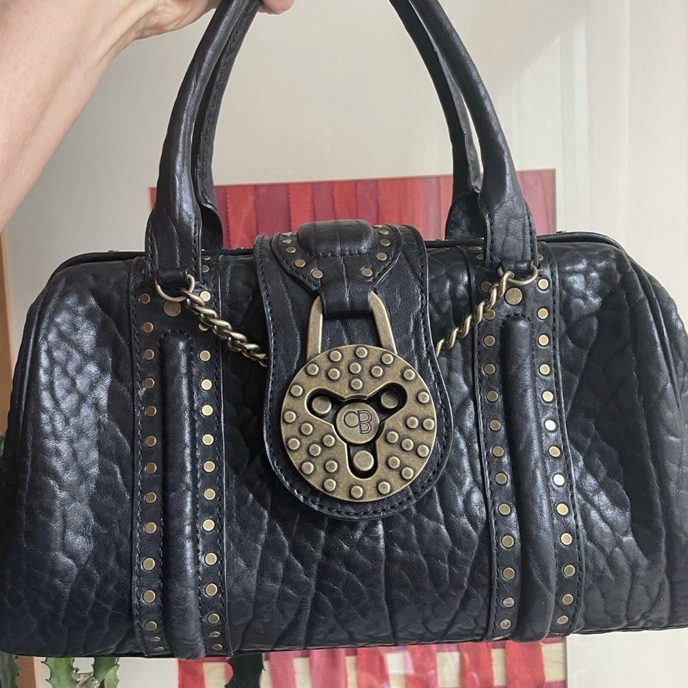 Botkier vintage Black Leather Studded padlock Handbag - Picture 2 of 10